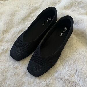 NWOB VIVAIA Margot 2.0 Square-Toe V-Cut Ballet Flats